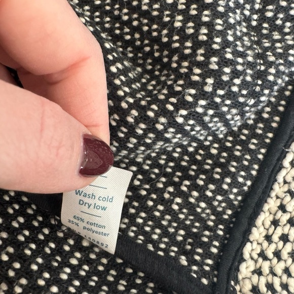 Marine Layer - Birdseye Cardigan in Black/White Contrast Gray Sweater Sz M - Picture 8 of 9